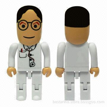 Promotional Robert USB Flash Drive, Made of Plastic, Customized Colors/Logos/Packing Ways Accepted